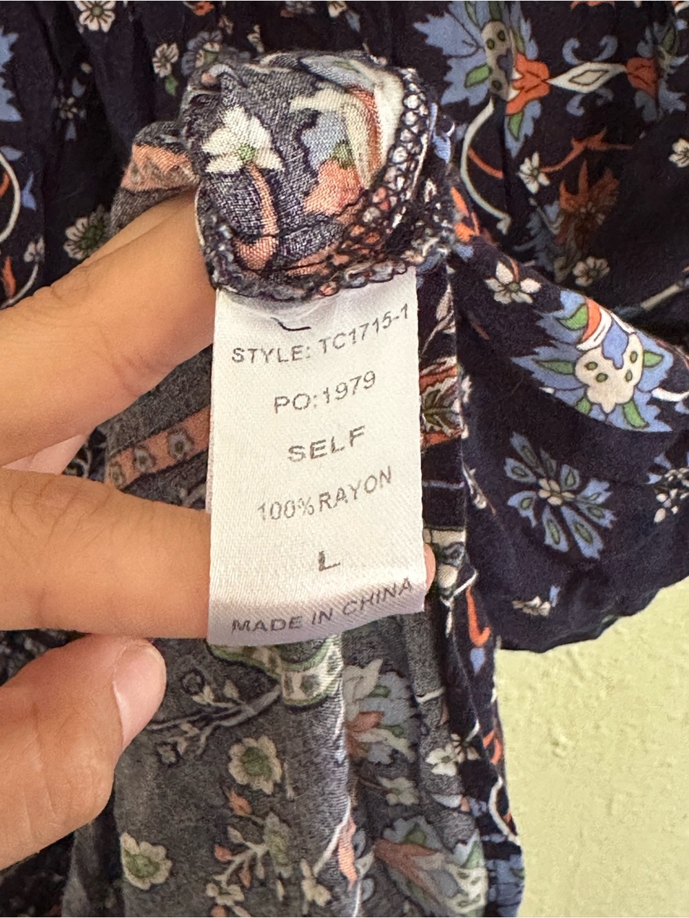Boho Floral Navy Maxi Dress with V-Neck EUC - Picture 6 of 8